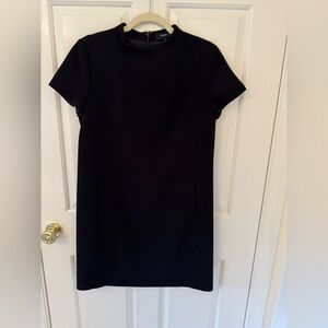 Theory Admiral Mock Neck Black Crepe Mini Dress Size 6